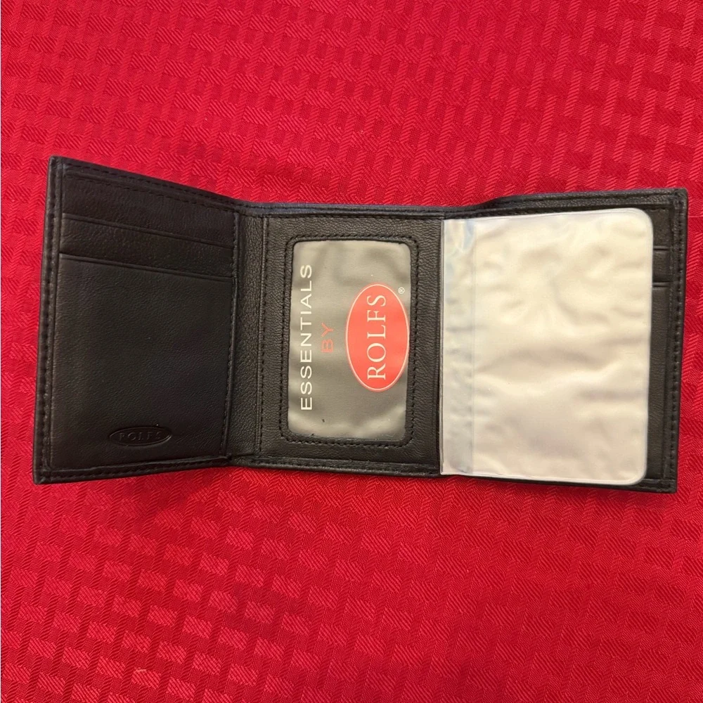 Rolfs Black Leather Trifold Wallet